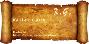 Kaplan Gyula névjegykártya